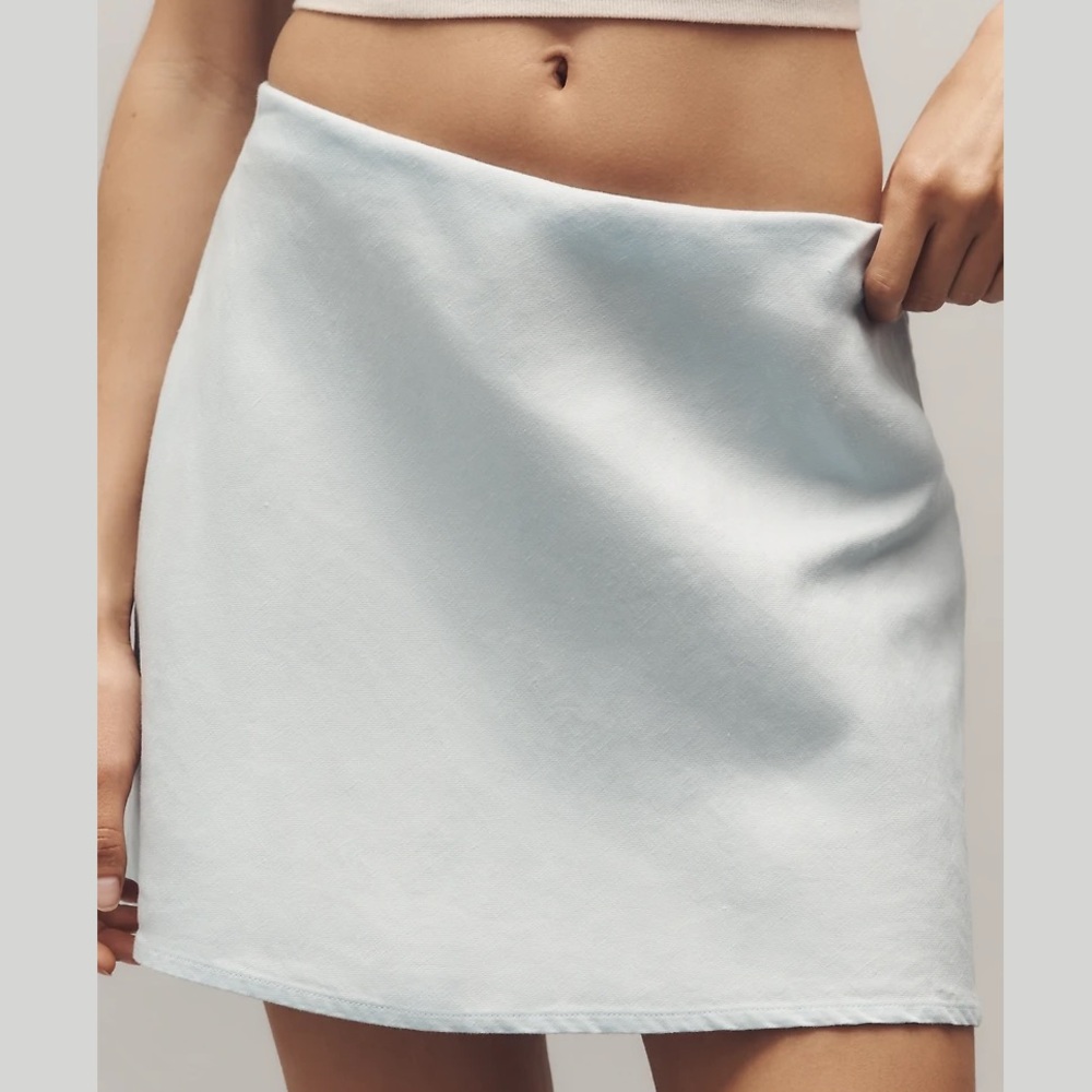 Anthropologie The Tilda Mini Slip Skirt: Linen Edition